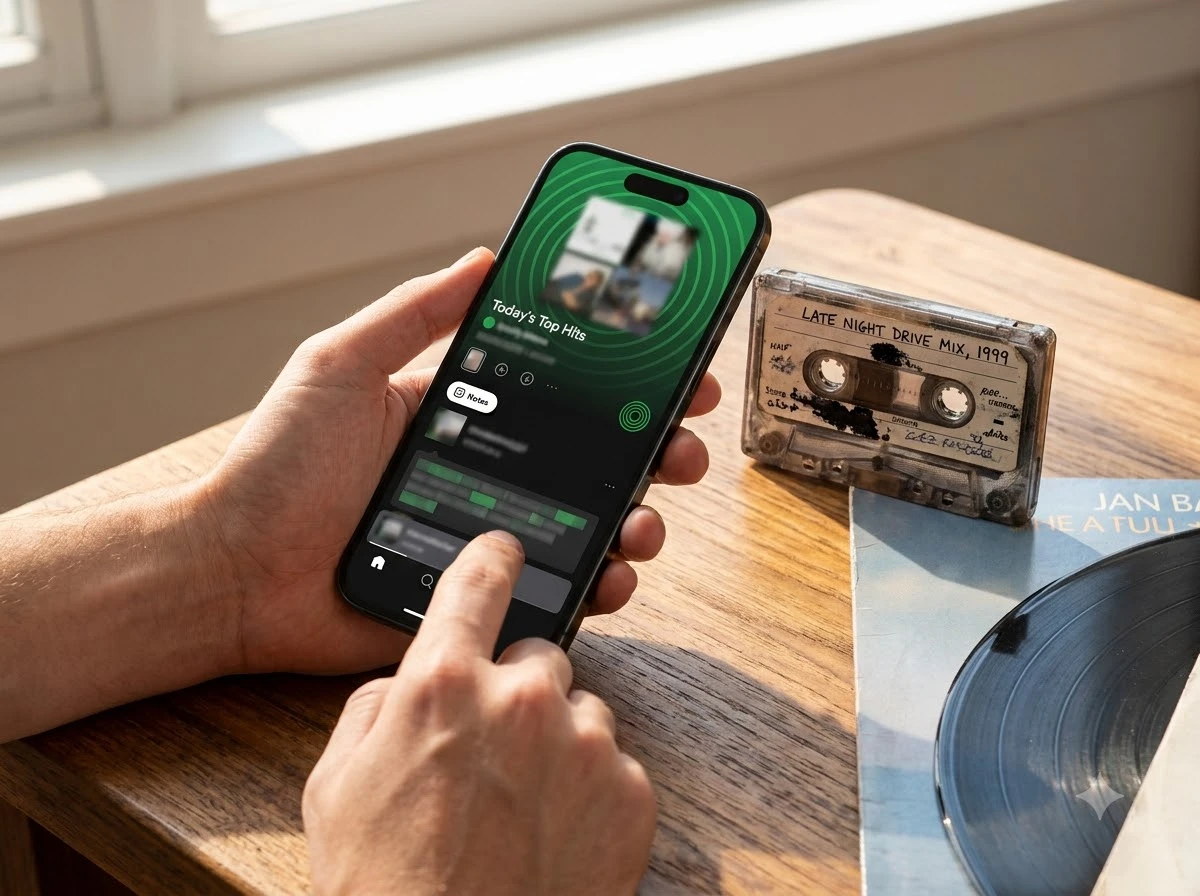 Spotify Playlist Notes feature phone screen editors users annotate