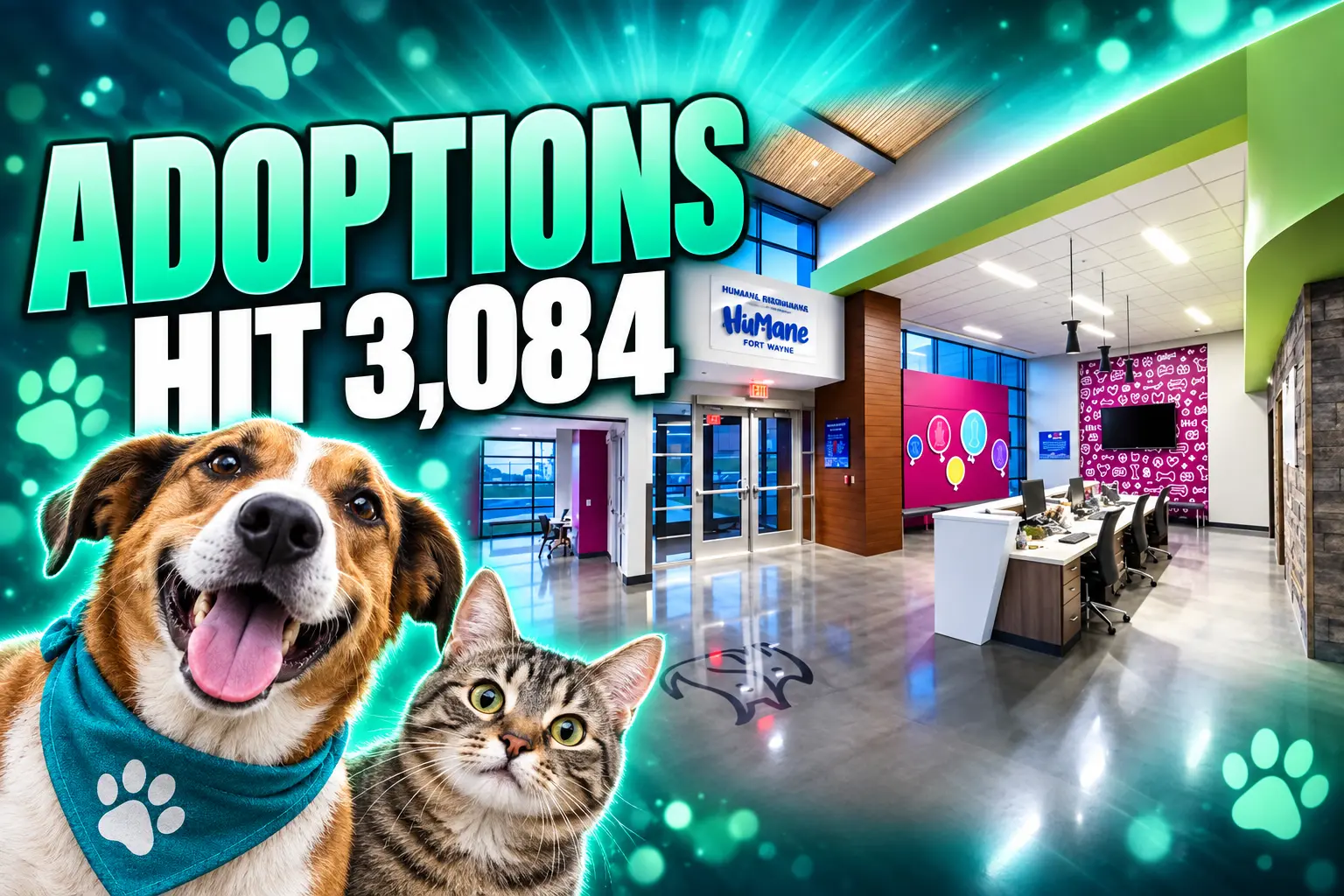 Humane Fort Wayne Critter Center record 3084 adoptions