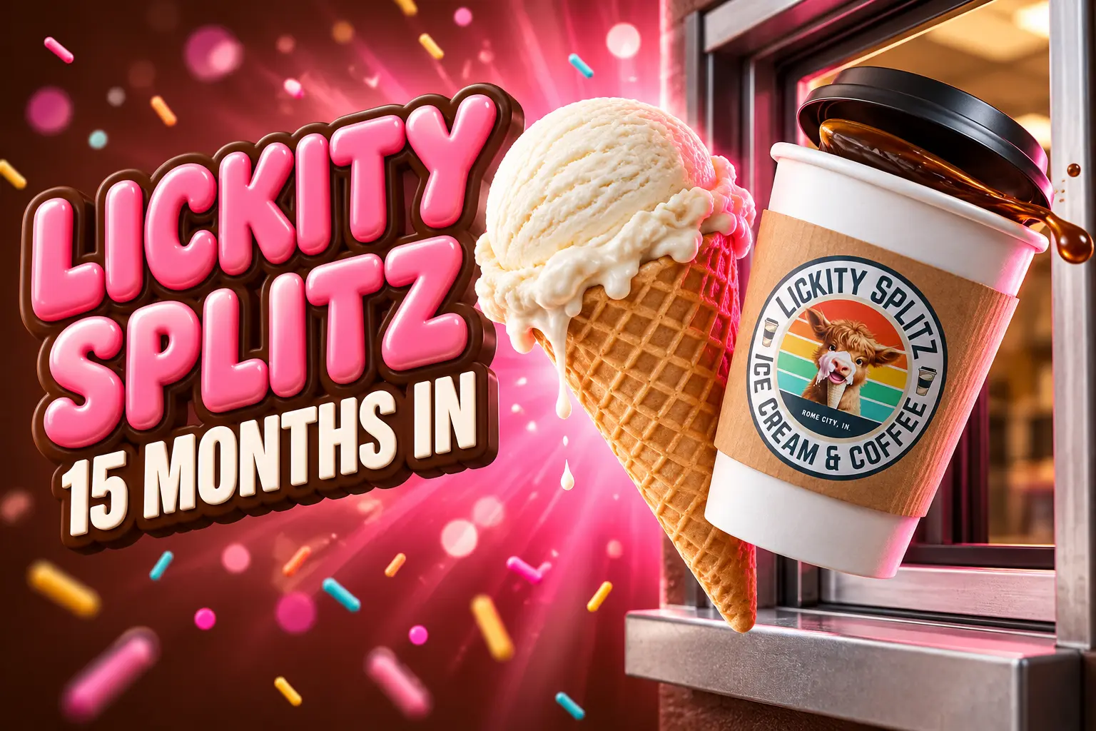 Lickity Splitz ice cream coffee shop Rome City Indiana