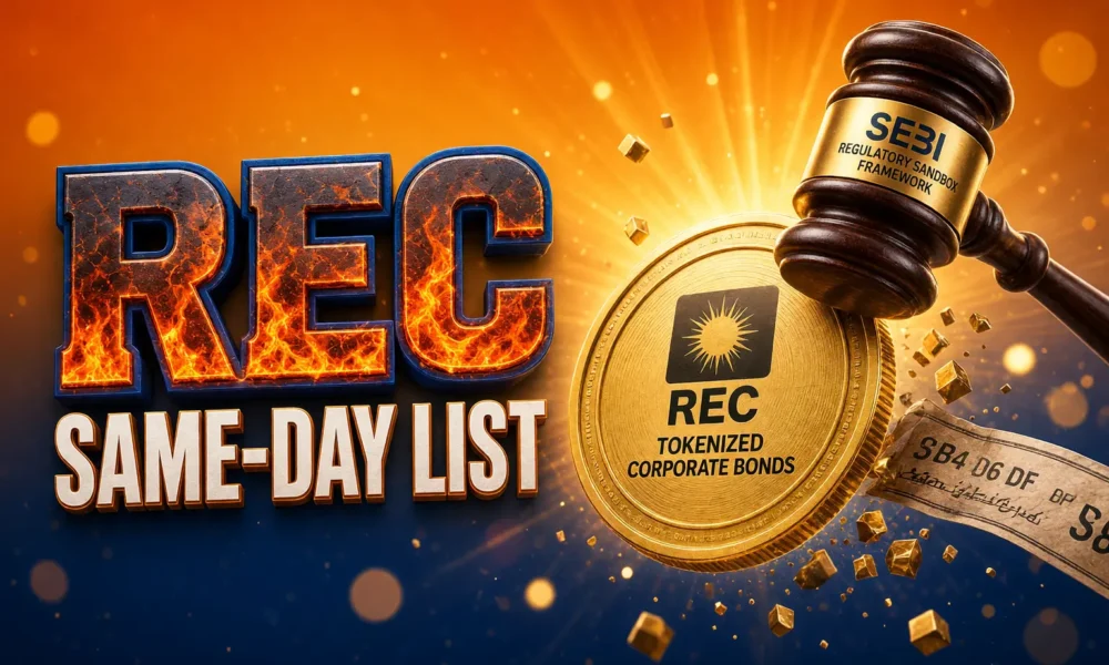 REC tokenised corporate bond same-day NSE listing ₹500 crore
