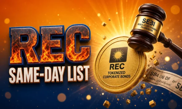 REC tokenised corporate bond same-day NSE listing ₹500 crore