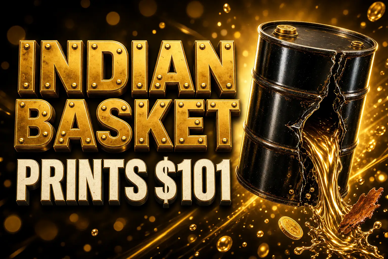 Indian crude oil basket hits 101 dollars September
