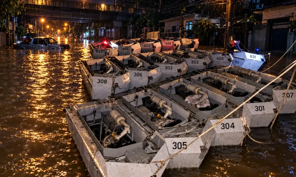 Bangkok 300 millimetres rain floods eastern canals