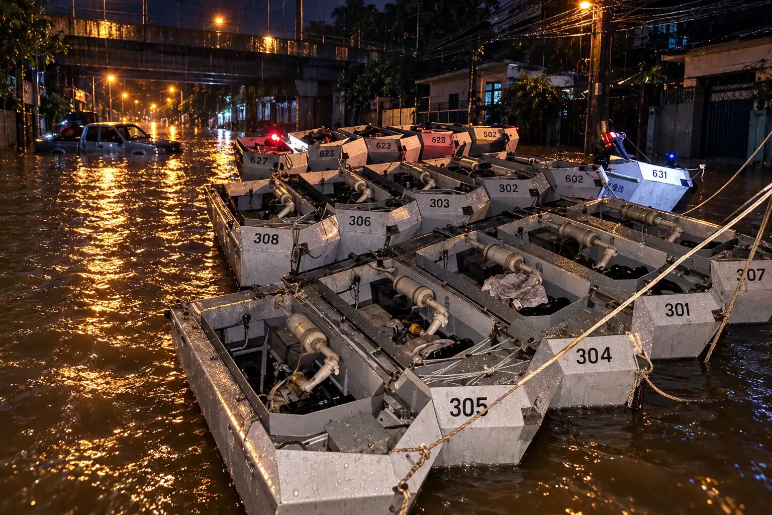 Bangkok drowned 300mm rain eastern floods