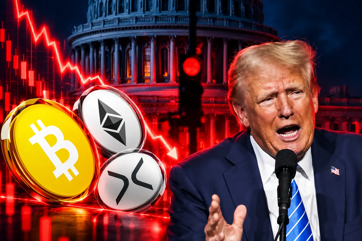 Clarity Act Senate 49-50 vote Bitcoin Ethereum XRP drop