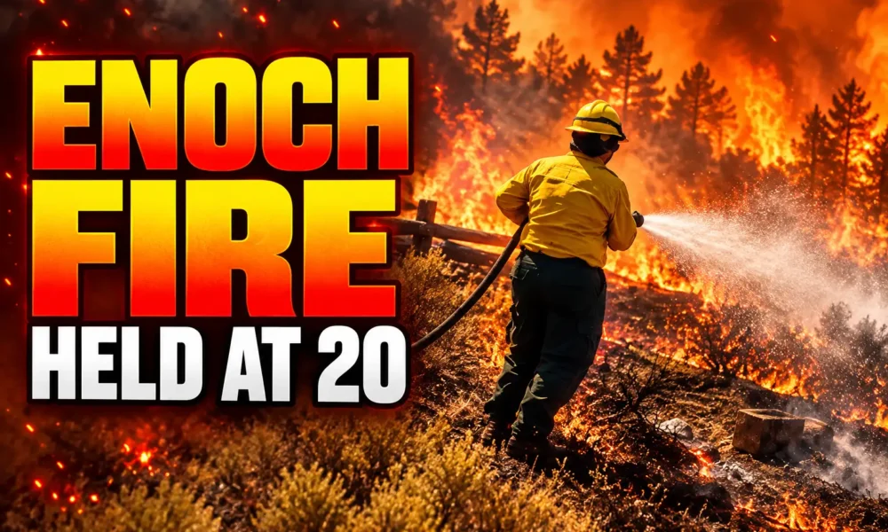 Enoch Fire held at 20 acres by smokejumpers