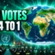 UN votes 164 to 1 Equal Earth maps