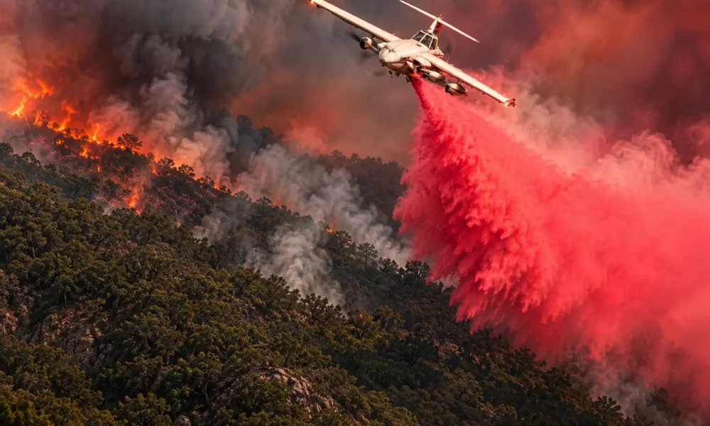 Leroux Fire air tanker over Hotchkiss