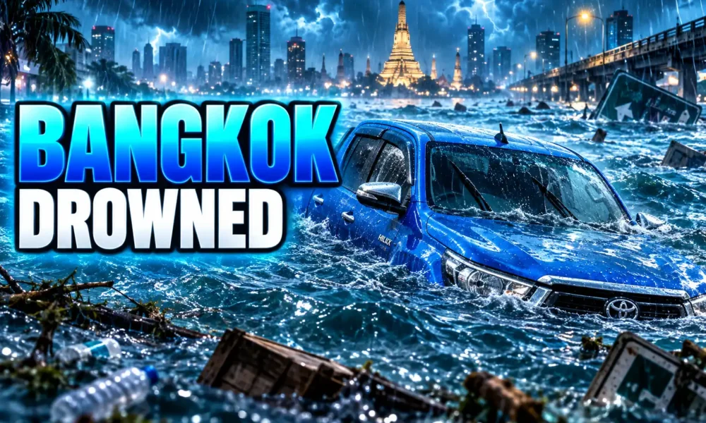Bangkok drowned 300mm rain eastern floods