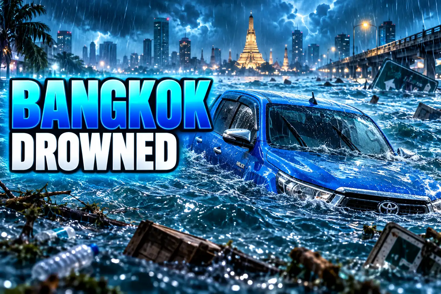 Bangkok drowned 300mm rain eastern floods