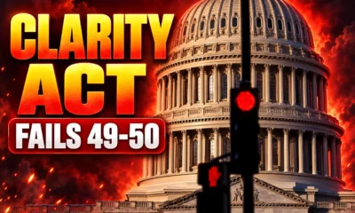 Clarity Act Senate 49-50 vote Bitcoin Ethereum XRP drop