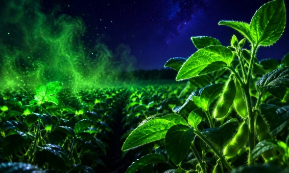 gene edited soybean plants that signal crop disease