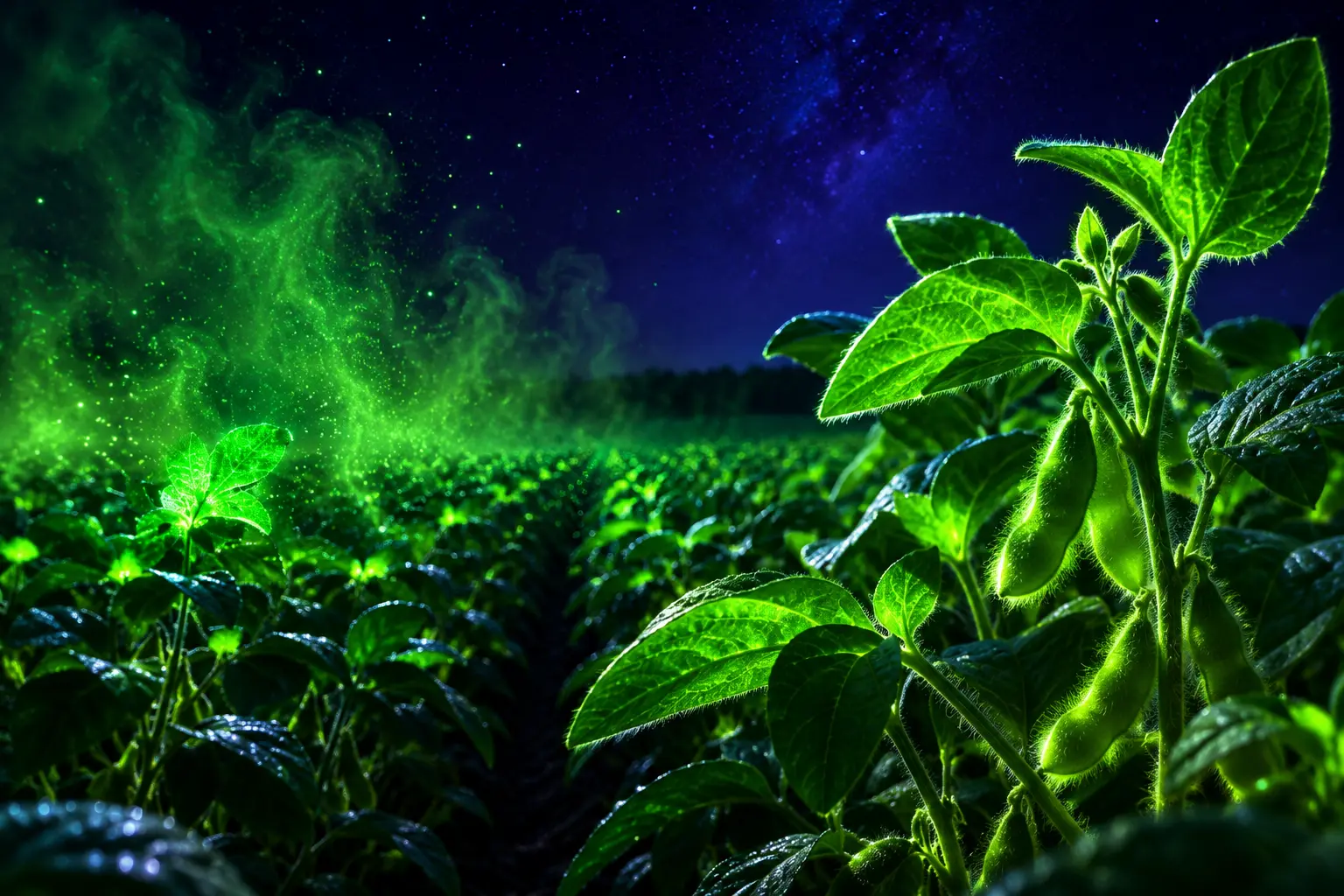 gene edited soybean plants that signal crop disease