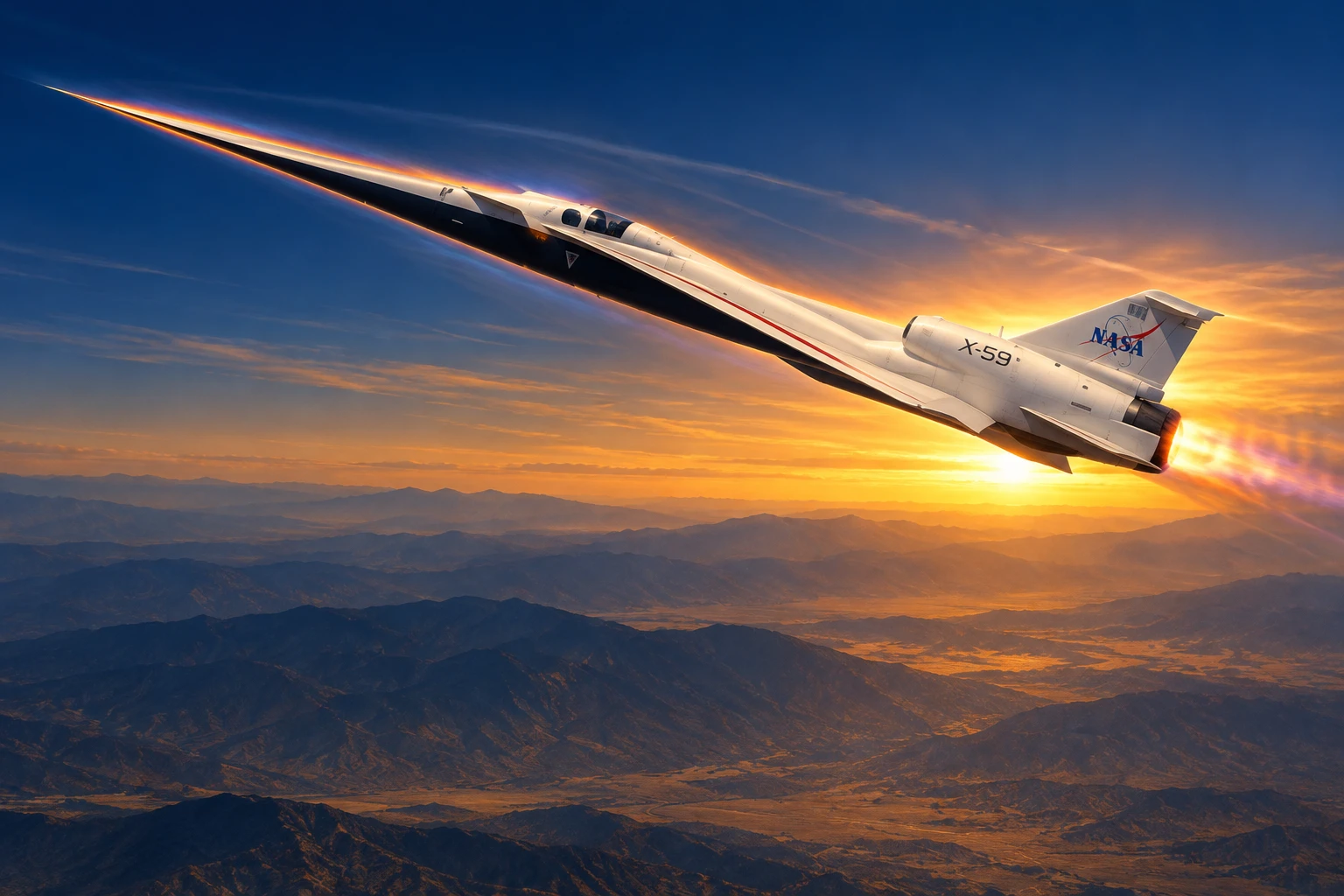 NASA X-59 reaches Mach 1.4 over Edwards