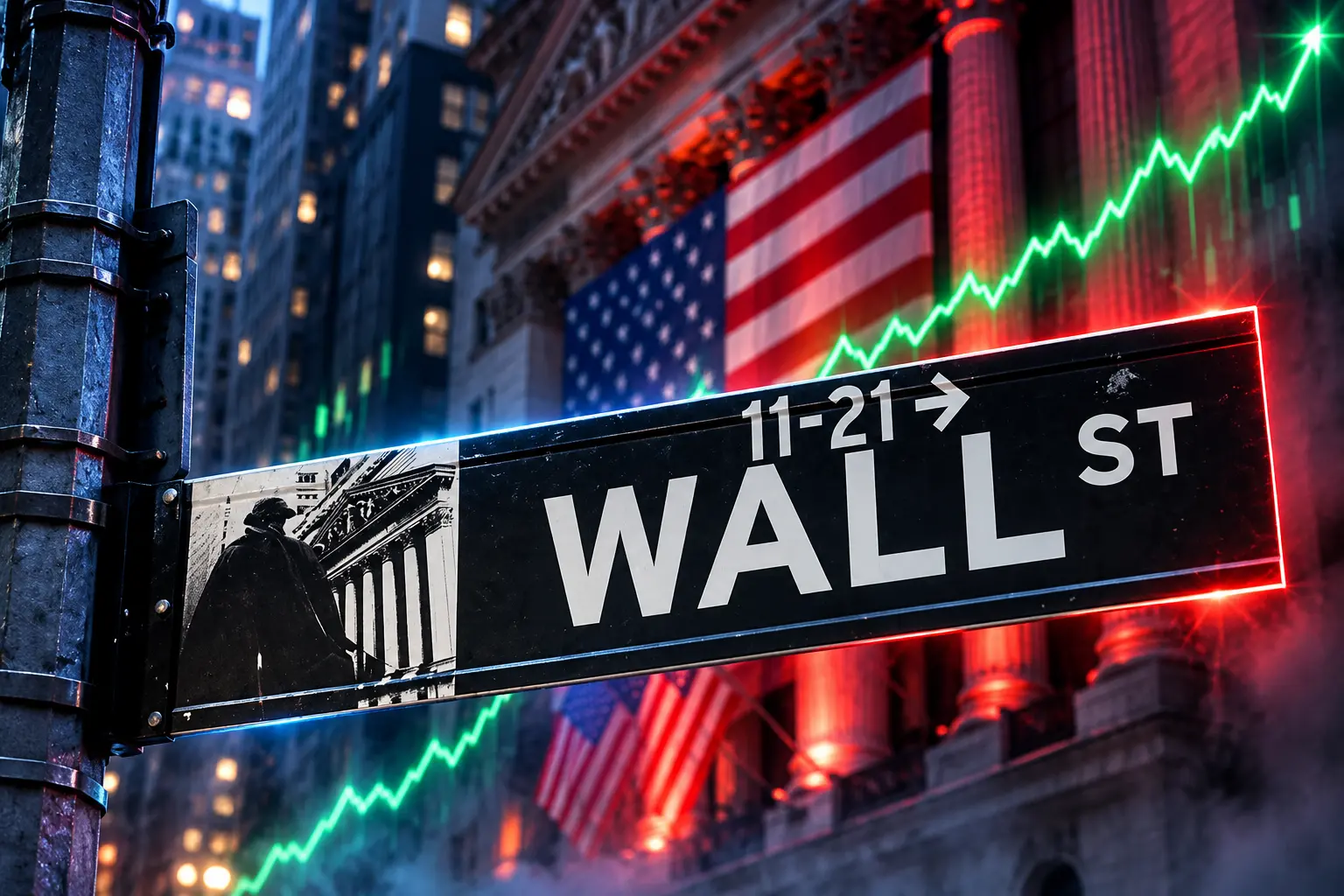 Nasdaq record close on Wall Street power chips