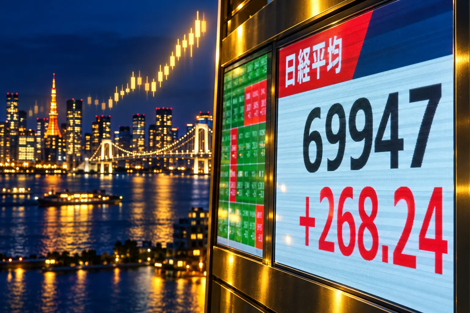 Nikkei 225 tags 70000 closes 69947