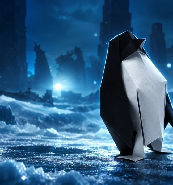 Penguin Colony Origame Digital word collectibles Antarctica