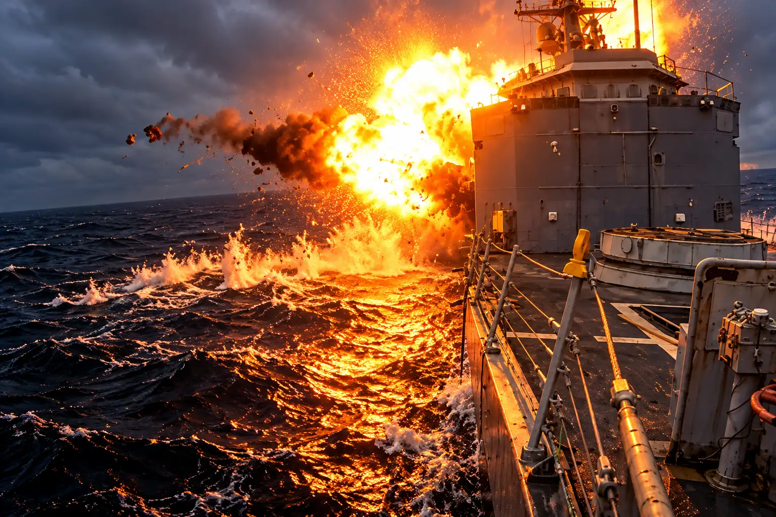 Royal Navy first war-shot NSM hits USS Klakring
