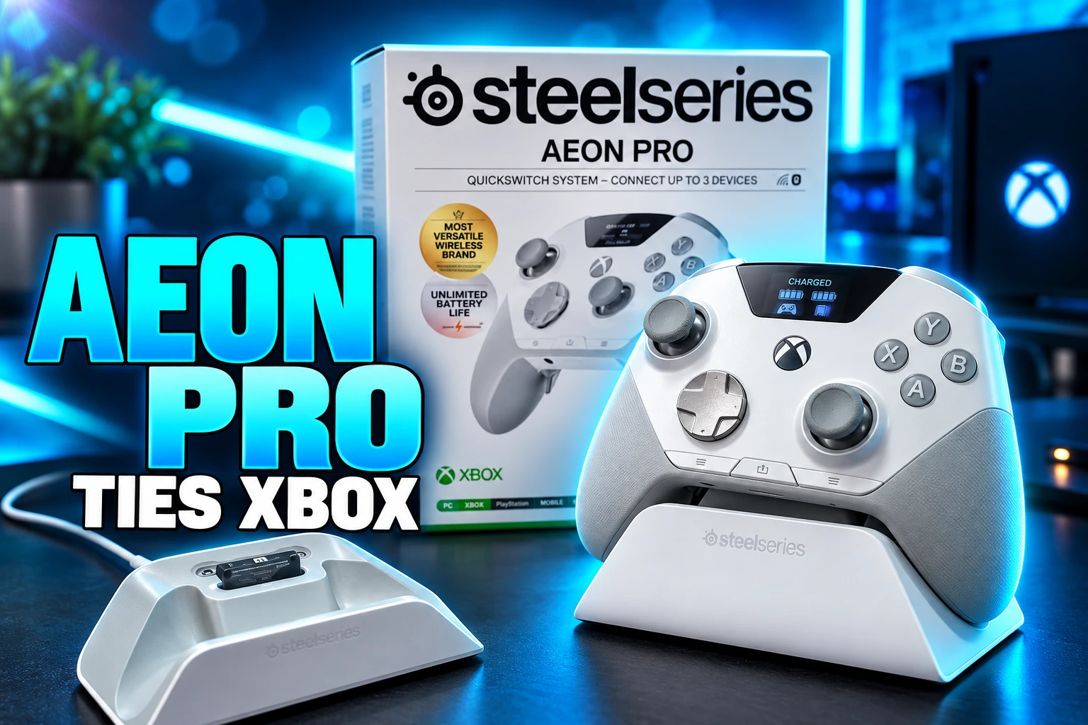 SteelSeries Aeon Pro Xbox PC QuickSwitch dock controller